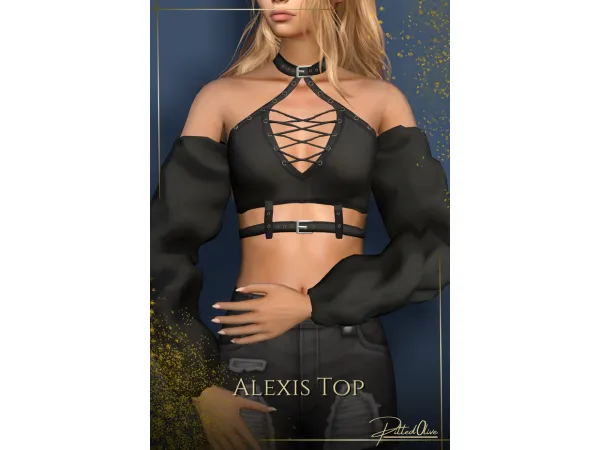Alpha Alexis Top by Pitted0live - The Sims 4 Custom Content