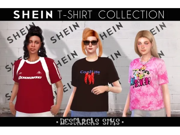 Alpha SHEIN T Shirt Collection - The Sims 4 Custom Content
