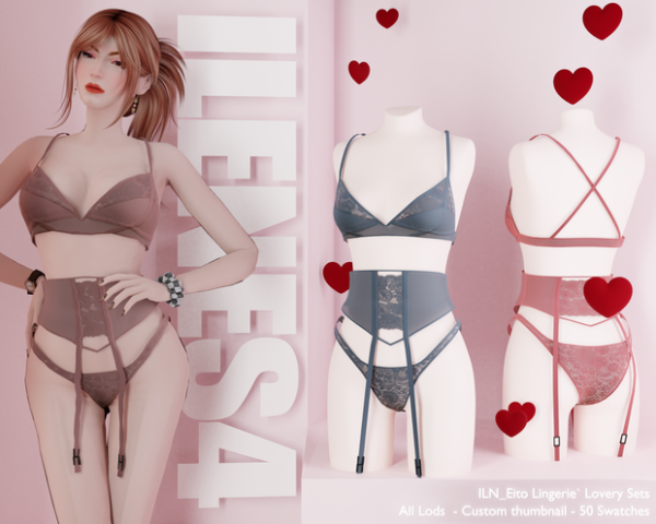 Mix ILN Eito Lingerie by ilenes4 - The Sims 4 Custom Content