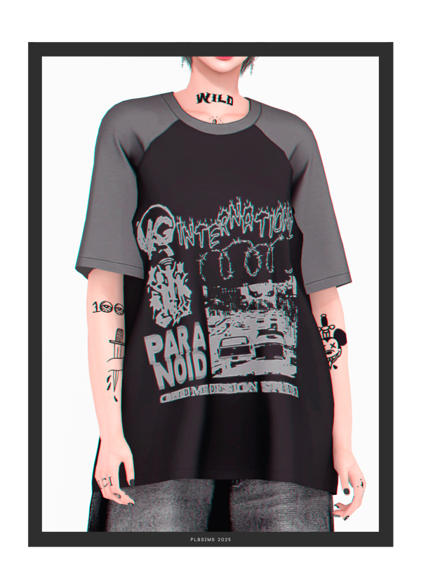 Alpha Hot T Shirt by plbsims - The Sims 4 Custom Content