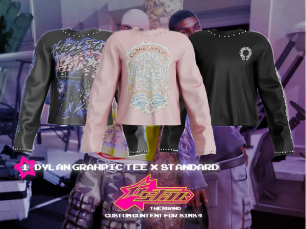 Alpha GSTAR Dylan Graphic Tee (Standard Version) - The Sims 4 Custom Content