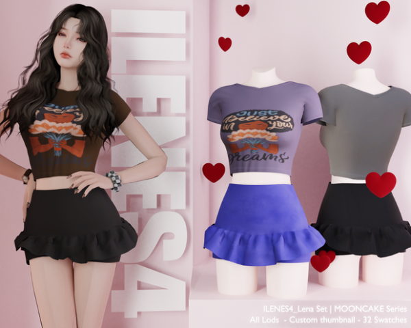 Mix ILN Lena Set by ilenes4 - The Sims 4 Custom Content