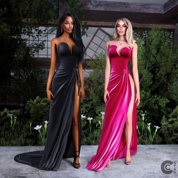 Alpha Flowing Thigh High Slit Dress cool_content_star by cool_content_star - The Sims 4 Custom Content