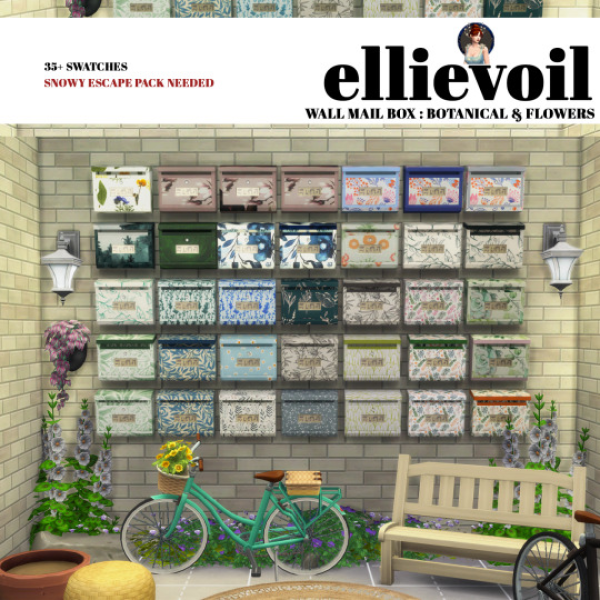 Maxis Match ( ) WALL MAILBOX COLLECTION by simsfinds - The Sims 4 Custom Content