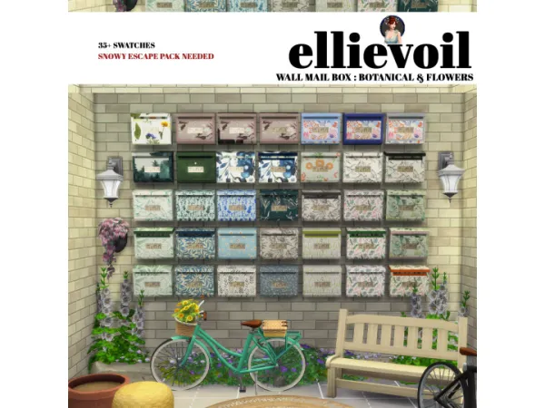 Maxis Match ( ) WALL MAILBOX COLLECTION by Ellievoil - The Sims 4 Custom Content