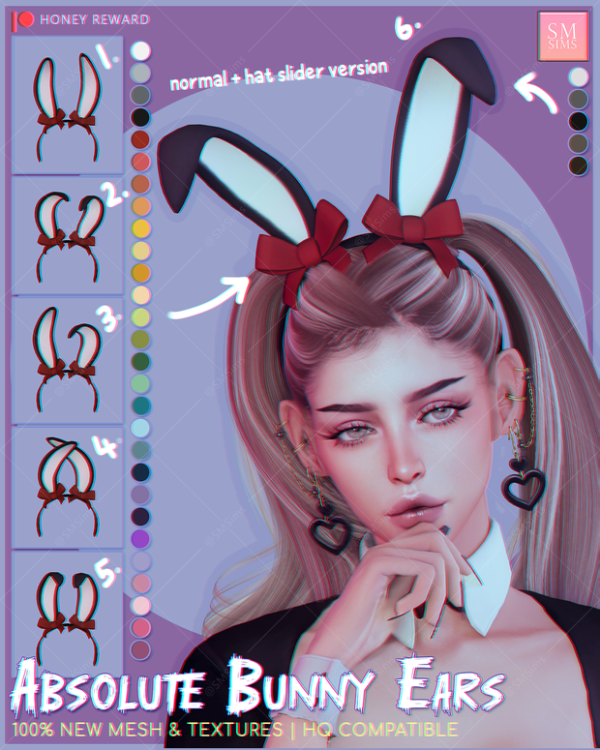 Alpha HONEY Absolute Bunny Ears by simsfinds - The Sims 4 Custom Content