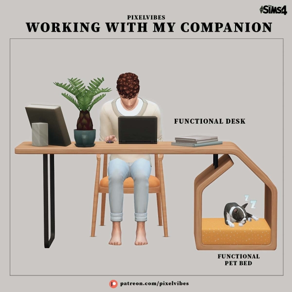 Alpha Working With My Companion by pixelvibes - The Sims 4 Custom Content
