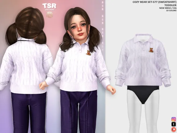 Alpha ToddlerF COZY BEAR SET 577 (SWEATSHIRT) BD1481 tr by busra - The Sims 4 Custom Content
