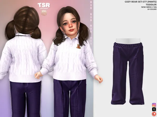 Alpha ToddlerF COZY BEAR SET 577 (PANTS) BD1482 tr by busra - The Sims 4 Custom Content