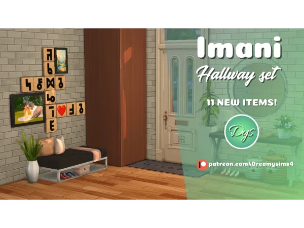 Maxis Match Imani Hallway Set by Dreamysims4 - The Sims 4 Custom Content