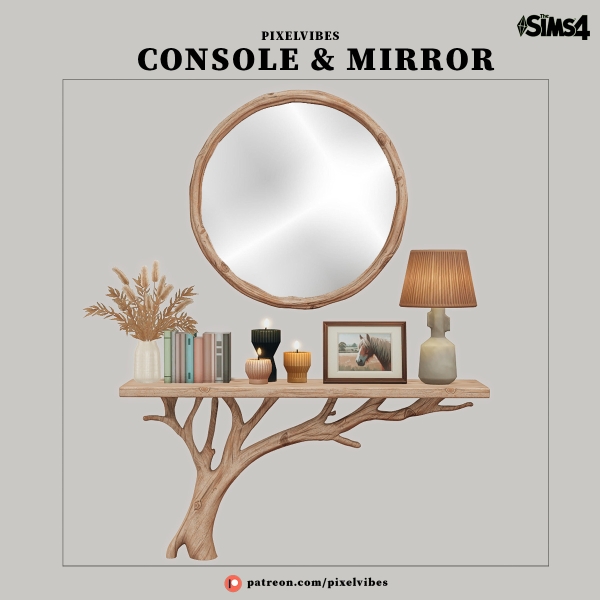Alpha Handcrafted Console And Mirror by pixelvibes - The Sims 4 Custom Content