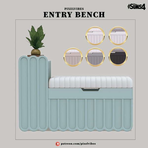 Alpha Entry Bench by pixelvibes - The Sims 4 Custom Content