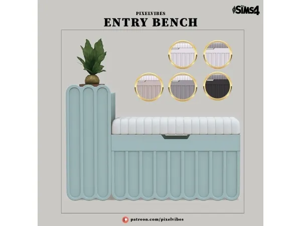 Alpha Entry Bench - The Sims 4 Custom Content
