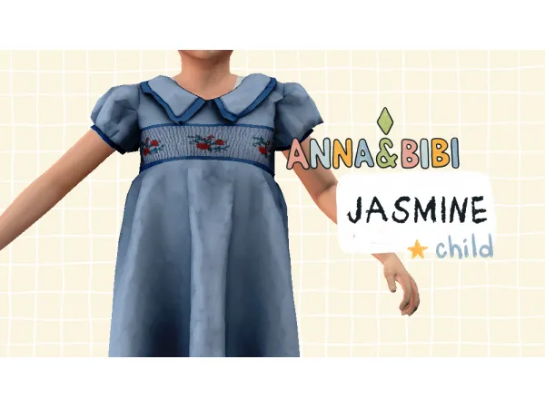 Maxis Match Jasmine_dress_CHILD Vintage [AnnaBibi] - The Sims 4 Custom Content