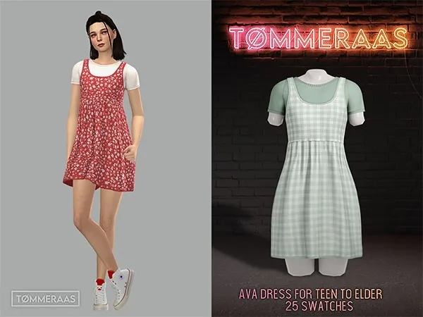 Alpha Tu00d8MMERAAS Ava Dress for Teens to Elder (95) - The Sims 4 Custom Content