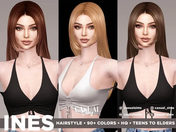 Alpha Ines Hairstyle (NO BANGS) [simsfinds] - The Sims 4 Custom Content