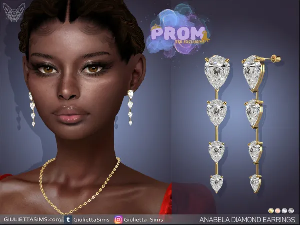 Alpha Anabela Diamond Prom Earrings - The Sims 4 Custom Content