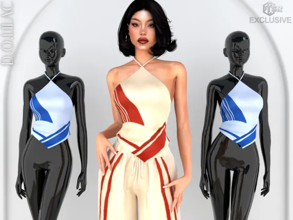 Alpha Silk Scarf Top DO0794 by DOLilac - The Sims 4 Custom Content