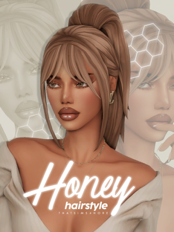Maxis Match honey hair by simsfinds - The Sims 4 Custom Content