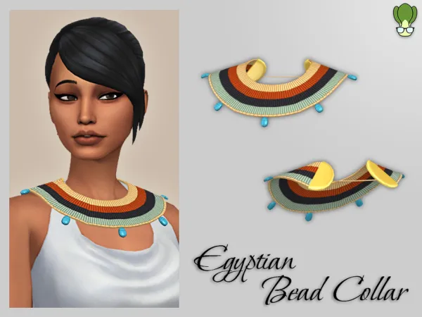 Maxis Match Egyptian Bead Collar Necklace by kapakijo - The Sims 4 Custom Content