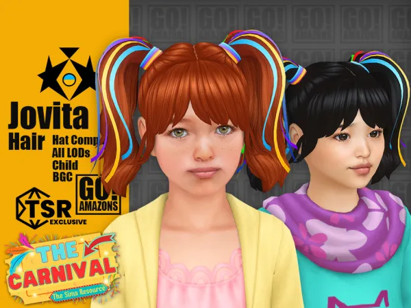 Maxis Match Jovita Hair (The Carnival) by GoAmazons - The Sims 4 Custom Content