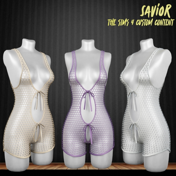 Alpha Sv_Yuka Jumpsuitlace Shirt by saviorts4 - The Sims 4 Custom Content