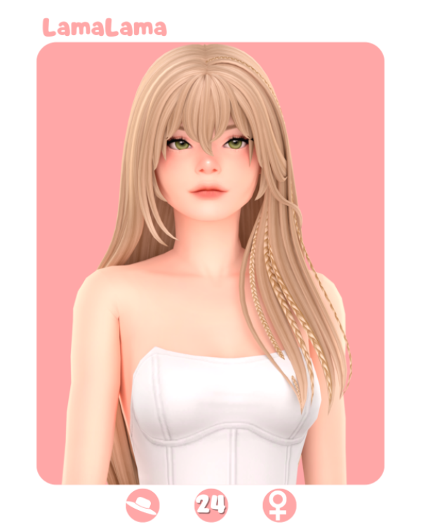 Maxis Match LamaLama_Hair Lissa by lama_lama - The Sims 4 Custom Content