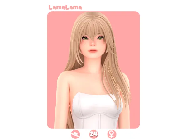 Maxis Match LamaLama_Hair Lissa - The Sims 4 Custom Content