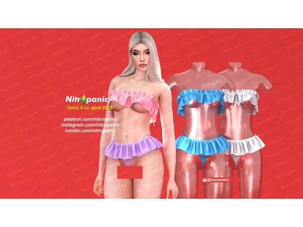 Alpha Nitropanic_Ruffle SET - The Sims 4 Custom Content