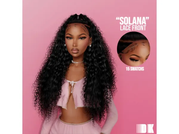 Alpha Solana Lace Front by darkpink - The Sims 4 Custom Content