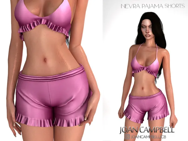 Alpha NEVRA PAJAMA SHORTS by Joan_Campbell_Beauty_ - The Sims 4 Custom Content