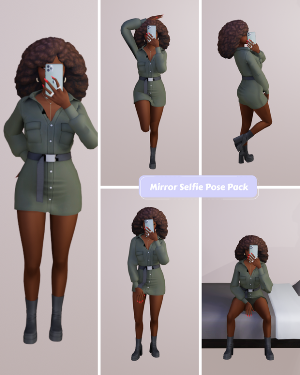 Mix Mirror Selfie Pose Pack by Graceplaysims - The Sims 4 Custom Content