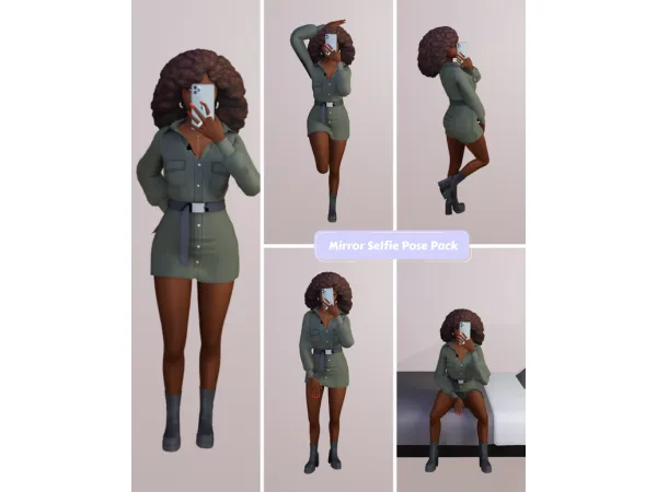 Mix Mirror Selfie Pose Pack by Graceplaysims - The Sims 4 Custom Content
