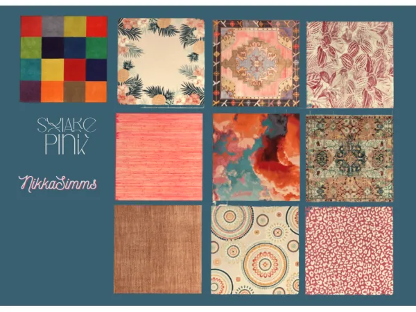 Some Maxis Ikea Rug recolors by nikkasimms - The Sims 2 Custom Content