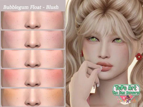 Alpha TSR TuPu Art Collab Bubblegum Float Blush - The Sims 4 Custom Content