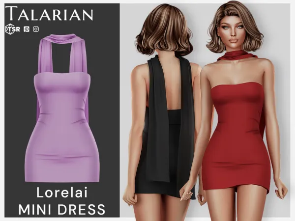 Alpha Lorelai Mini Dress by talarian - The Sims 4 Custom Content