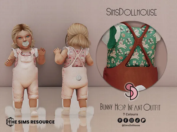Mix Bunny Hop Infant Outfit by SimsDollhouse - The Sims 4 Custom Content