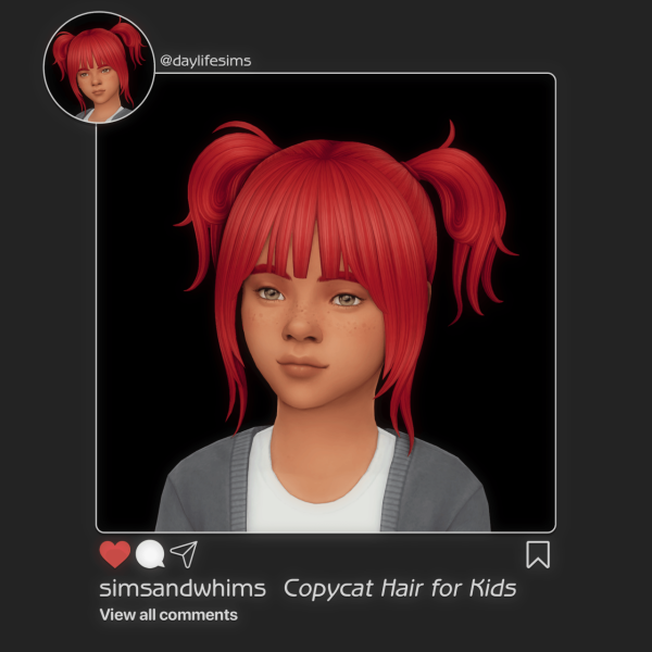 Maxis Match Copycat Hair for Kids (daylifesims) by simsfinds - The Sims 4 Custom Content