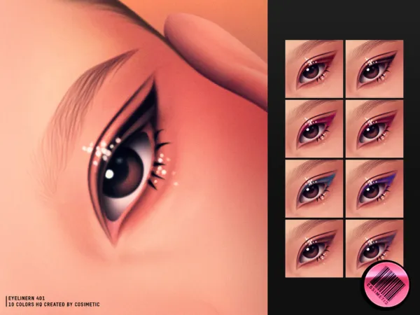 Maxis Match Glitter Eyeliner 401 by cosimetic - The Sims 4 Custom Content