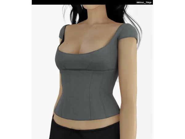 Alpha all is a gentle spring wool demi cup corselette by delicious things - The Sims 4 Custom Content