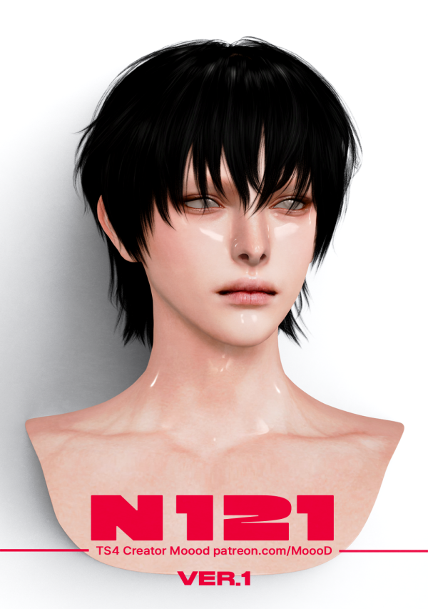 Alpha MoooD Hair N121 VER1 by simsfinds - The Sims 4 Custom Content