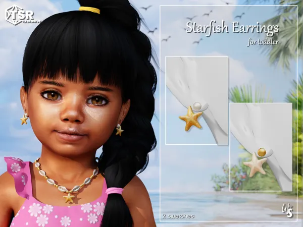 Alpha Starfish Earrings - The Sims 4 Custom Content