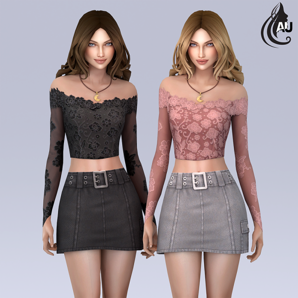 Maxis Match Bloom top by aurum - The Sims 4 Custom Content