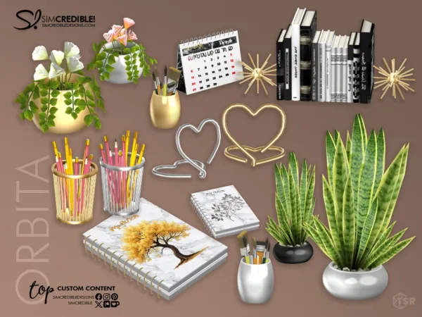 Alpha Orbita Study Decor by SIMcredible - The Sims 4 Custom Content