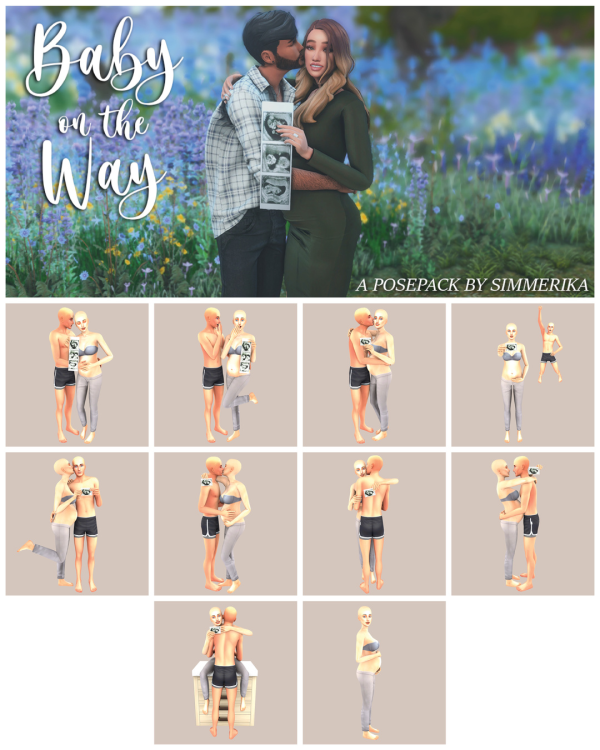 Mix Baby on the Way Pregnancy Announcement Posepack by simsfinds - The Sims 4 Custom Content
