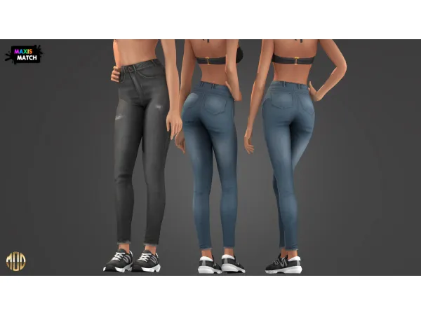 Maxis Match Rachel Set jeans by Modco Studios - The Sims 4 Custom Content