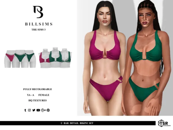 U Bar Detail Bikini Set( ) by billsims - The Sims 3 Custom Content