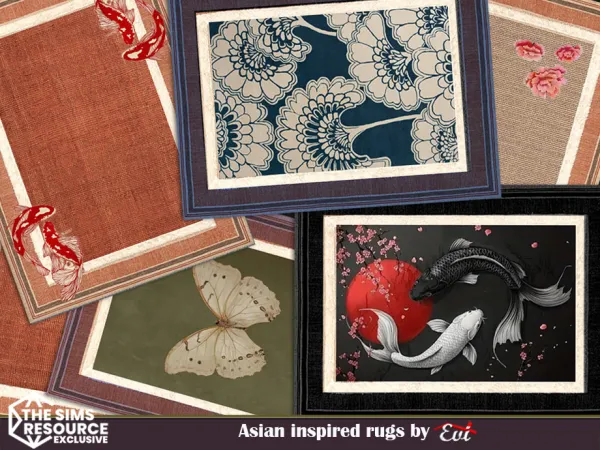 Alpha Asian inspired rugs by evi - The Sims 4 Custom Content