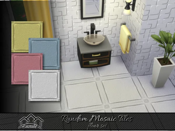 Alpha Random Mosaic Tiles floor set by emerald - The Sims 4 Custom Content