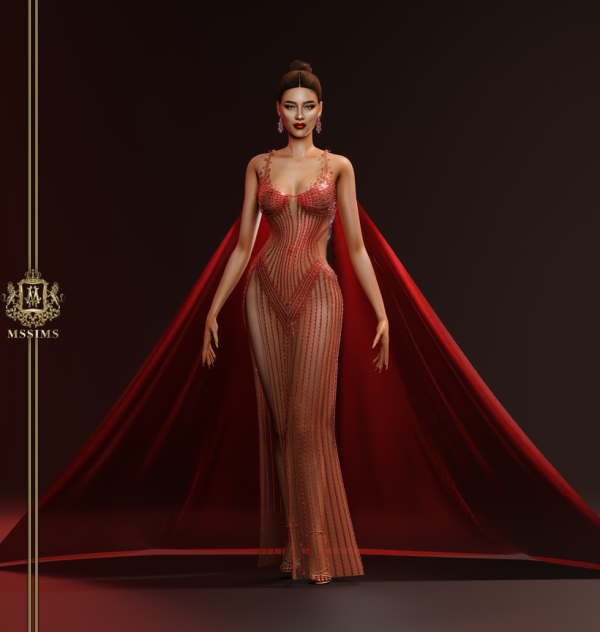Alpha MARS BERGMAN LHIN FINAL ACC GOWN by simsfinds - The Sims 4 Custom Content